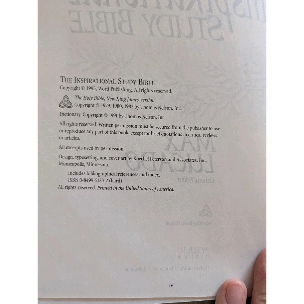 The Inspirational Study Bible New King James Version Max Lucado 1995